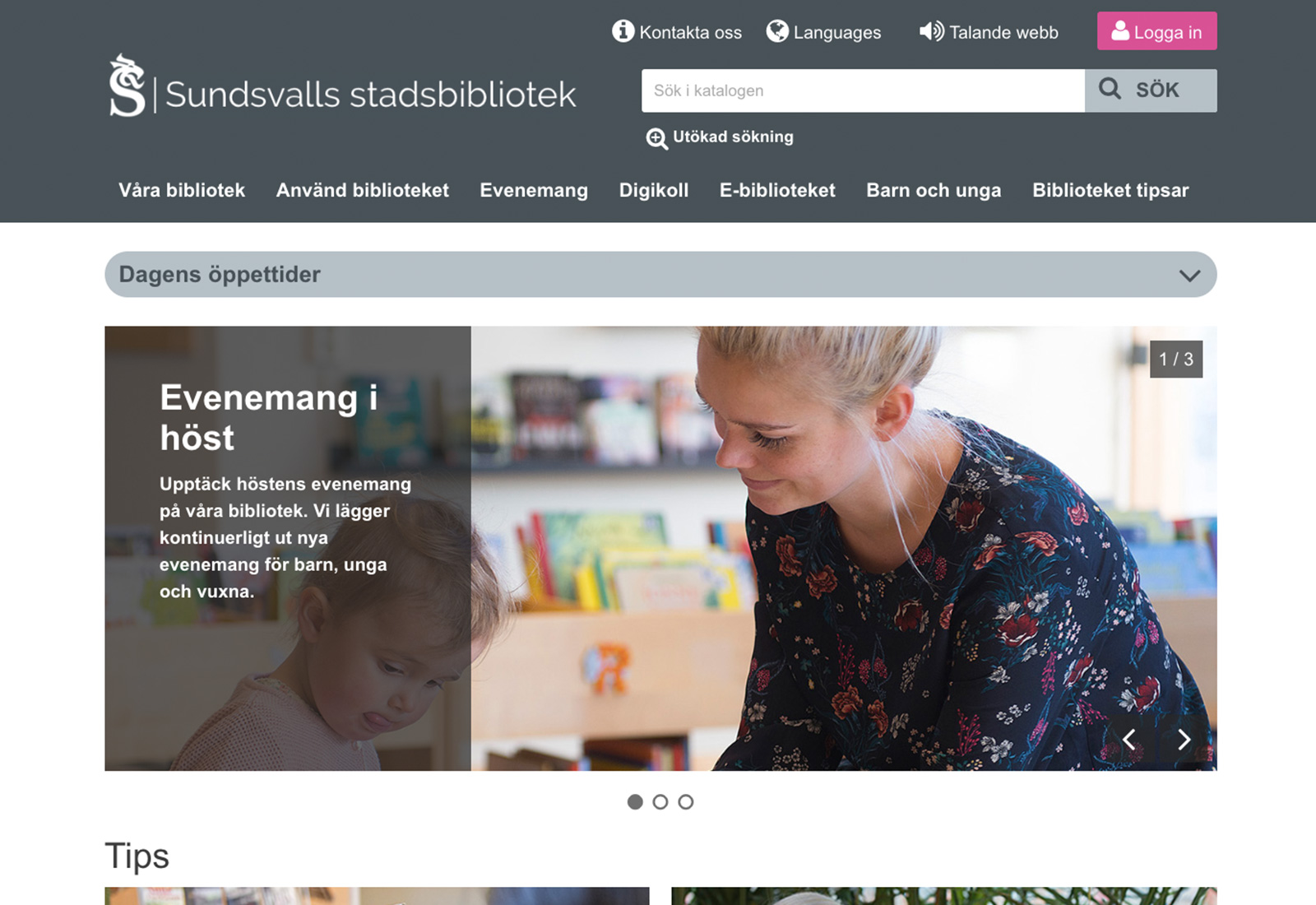 Sandsvalls Stadsbiblioteks nya webbsida