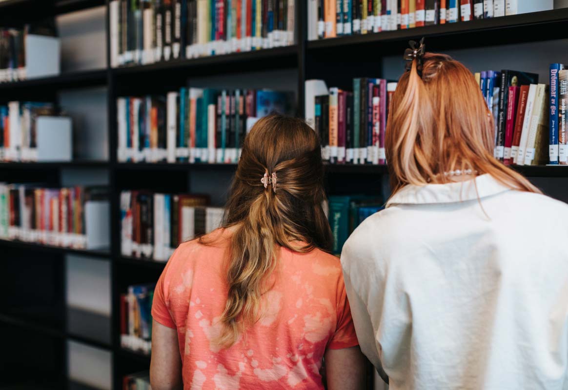 Elever i bibliotek